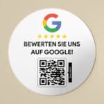 Bewerten Sie uns auf Google Aufkleber mit QR-Code