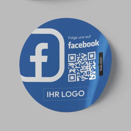 Facebook-Follower-Aufkleber – 10, 15 oder 21cm ⌀ - Personalisierbar
