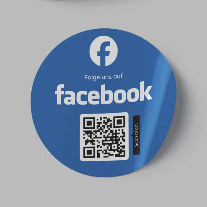 Folge uns auf Facebook Aufkleber mit QR-Code